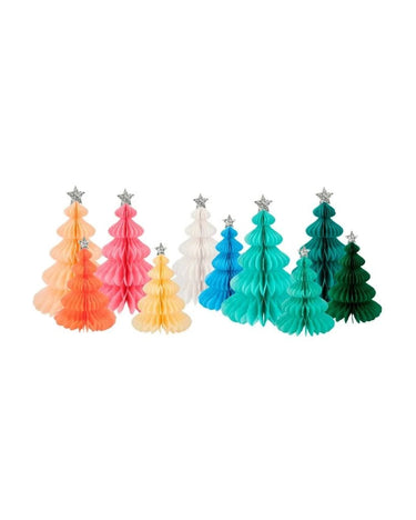 Rainbow Forest Honeycomb Tree Decorations